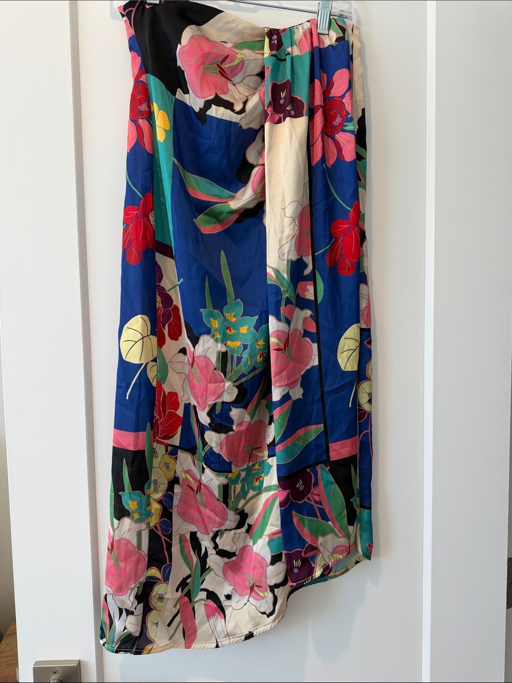 Zara Multicolor Floral Maxi Skirt in Blue, Pink and Cream